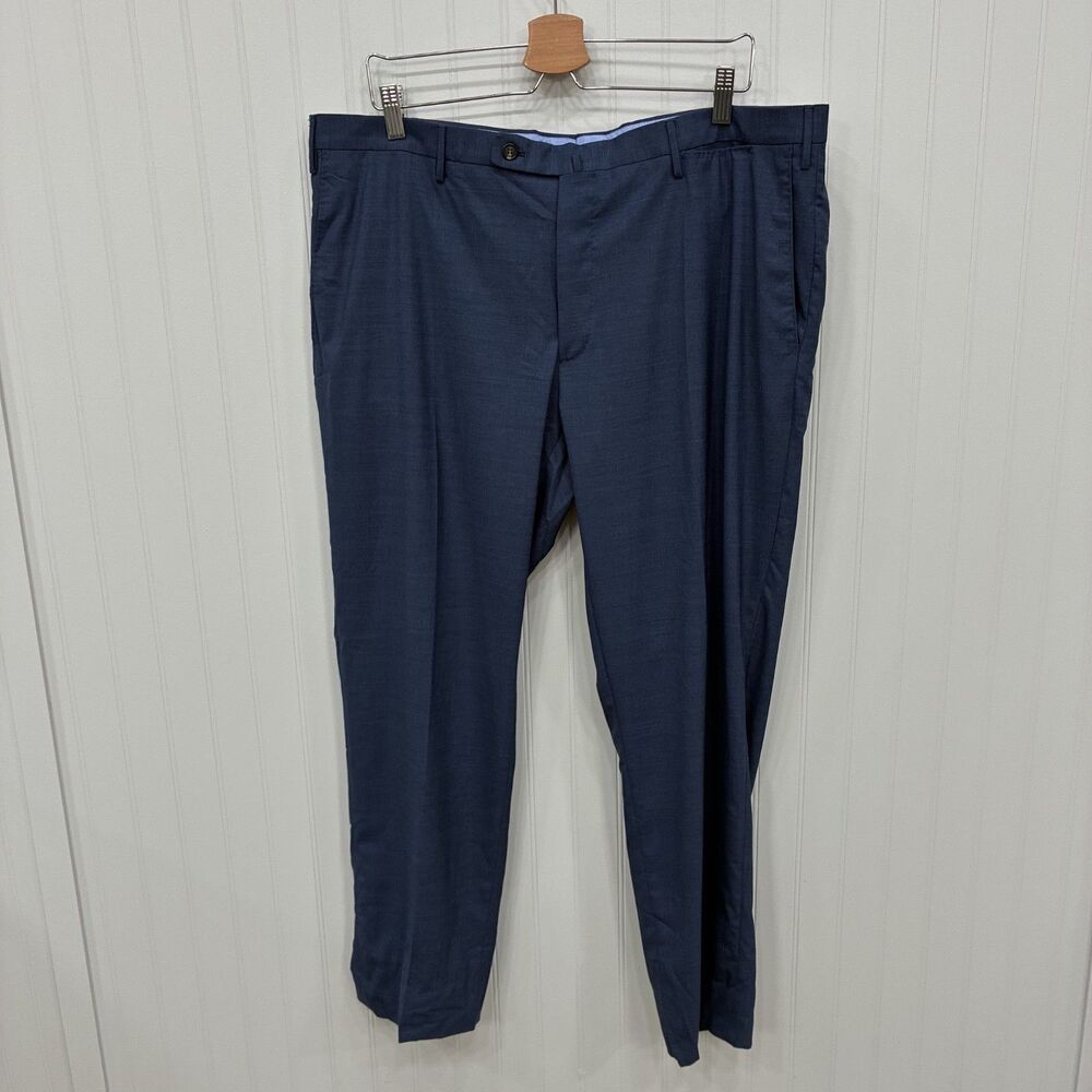 Incotex Slowear Mens 40x30 Blue Super 130s Virgin Wool Flat Front Dress Pants